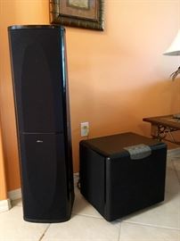 Part of the Mirage OM Home Theater System: OM-9 Tower and OM-200 Sub Woofer