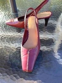 Red leather sling back shoes, size 8.  Excellent condition.