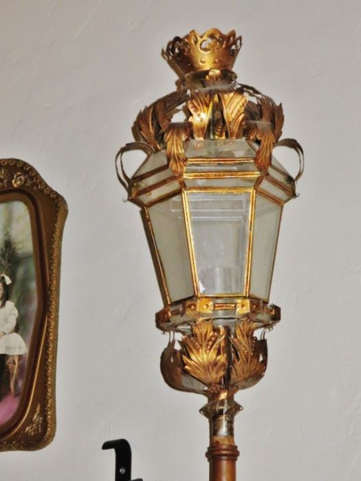 Fabulous 19th. C. Gilt Italian Processional Lantern detail