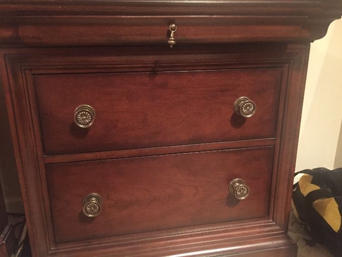 Beautiful nightstand in Master bedroom. We have a pair 