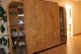 Henredon Scene Two, 4 piece curio/bar/entertainment center/bookcase.