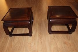 Two Asian short end tables/stools.