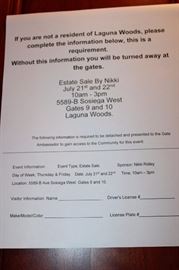 Gate clearance form.