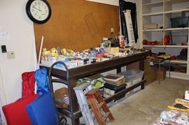 Tools, bulbs, electronics, beach chairs, cushions,ladders, electronics, 