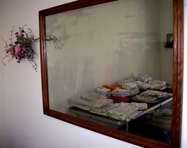                           Large pine framed mirror