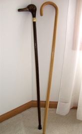                             Two canes one has duck head