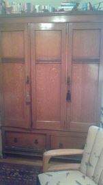 Antique Triple door Wardrobe with drawers.