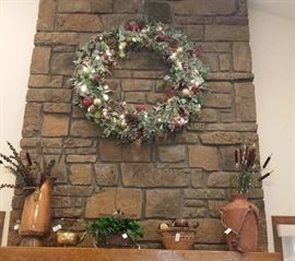 pottery, copper, basket, wreath