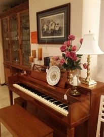 piano, candles, floral