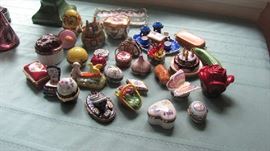 Many Many Limoges Trinket Boxes. 