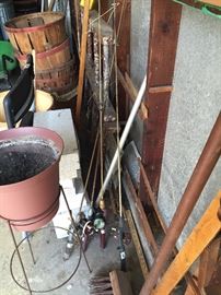 some fishing poles