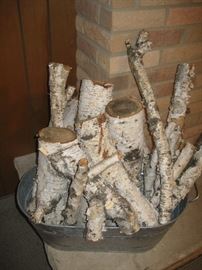 Birch firewood logs