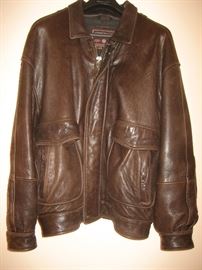Men's brown leather jacket