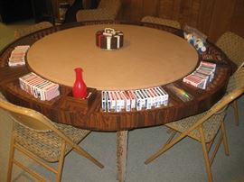 Poker table, cards, and chips