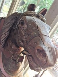19th C wood pull toy horse
