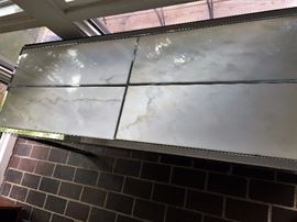 Chrome and marble mirrored console table