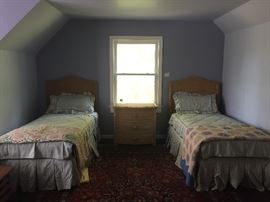 Pair of Twin Wicker Headboards with mattress set