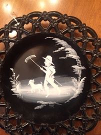 Black Mary Gregory plate