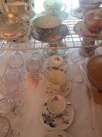 Assorted cups and saucers