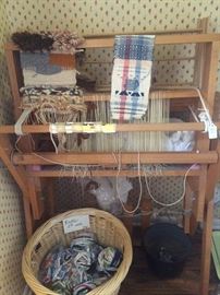 Unique weaving loom; balls of thread