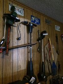 Yard tools; license plates