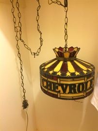 Chevrolet stain glass hanging lamps