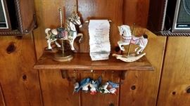 Carousel Horse -ceramics and hanging Birds. 