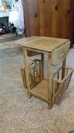 Adorable Drop-Leaf End Table with magazine racks.