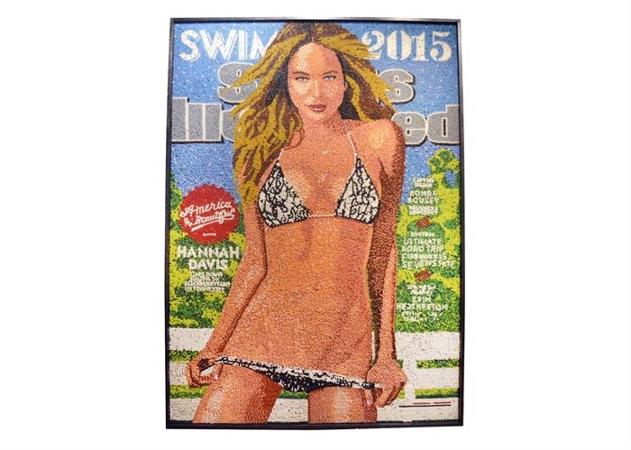 Herb Williams "Swimville" Crayon Mosaic of Hannah Davis