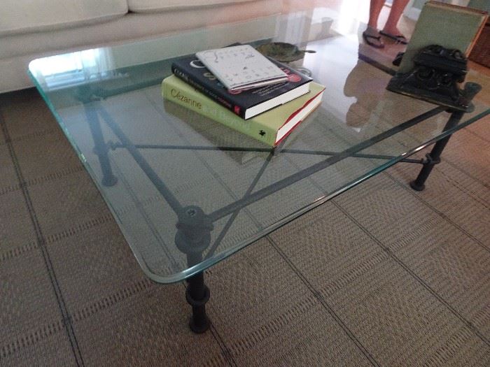 Glass Top Coffee Table - 48" X 34" X 17"