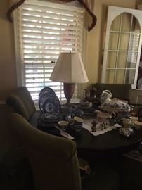 Canton style dishes, oak breakfast table