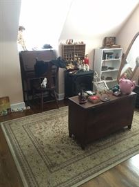 Small Blanket chest, child's oak desk