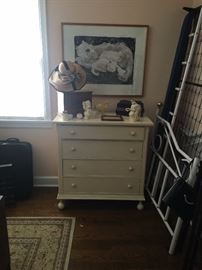 Painted chest, day bed