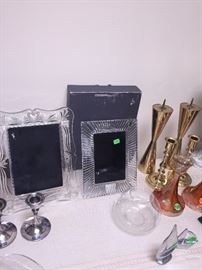 WATERFORD PICTURE FRAMES AND CANDLE HOLDERS