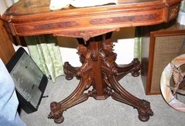 Inlaid Victorian Lamp Table