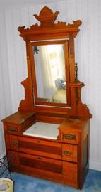 Victorian Dresser w/ Marble Top & Candle Stands