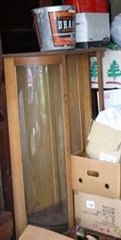 Curved Glass Oak China Cupboard Needs Refinishing