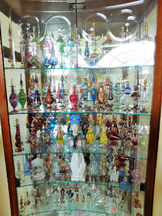 EXTENSIVE collection of Venetian perfume bottles