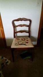 Chair with embroidered seat