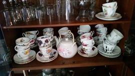 Assorted bone chine cup & saucers
