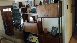 Three-piece mid-century modern wall unit