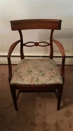 One of two chairs with arms from dining room set (Kindel - made in Grand Rapids, MI)