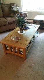 Coffee table with inlaid wood (matches two end tables and sofa table)