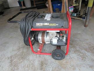 Porter cable 530 generator. Porter cable generators are one of the better makers. This generator was use once when their electric went out for 7 days.  Briggs & Stratton motor. 