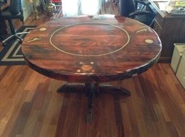 One-of-a-kind handmade table repurposed wood from a sunken ship
