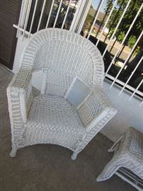 WICKER CHAIR AND TABLE