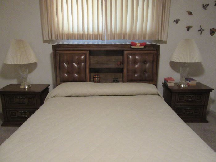 FULL SIZE BED WITH MATCHING END TABLES AND DRESSER
