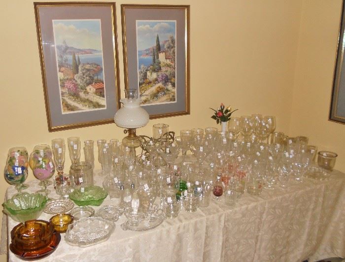 Lots of stemware and other crystal