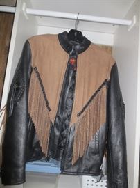 Fringed leather jacket