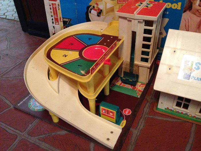 Fisher Price garage, complete in box